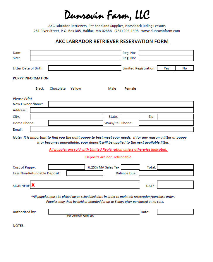 Reservation Form